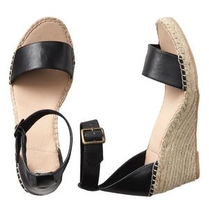 Espadrille Wedge in Faux Leather